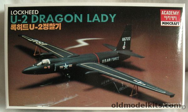 Academy 1/72 Lockheed U-2 A or C Dragon Lady - USAF 6152th Test Group or U-2B No Markings CIA, 1653 plastic model kit